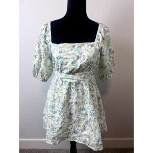 Chic Minkpink Irwin Mini Dress - White & Green, Size S